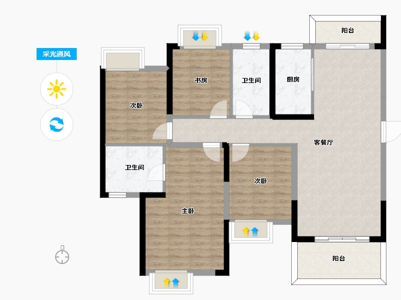 江西省-景德镇市-新力帝泊湾-109.15-户型库-采光通风