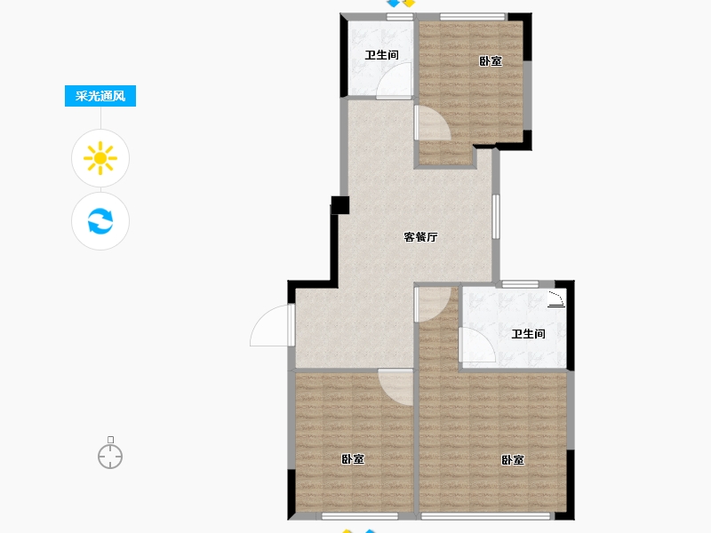 福建省-漳州市-保利李白的院子-108.00-户型库-采光通风