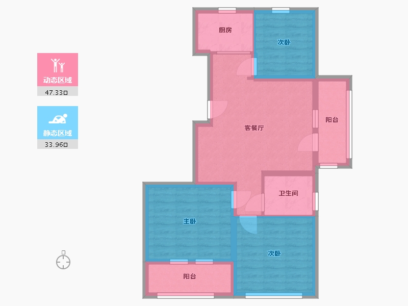 山东省-青岛市-萃英花园-71.61-户型库-动静分区