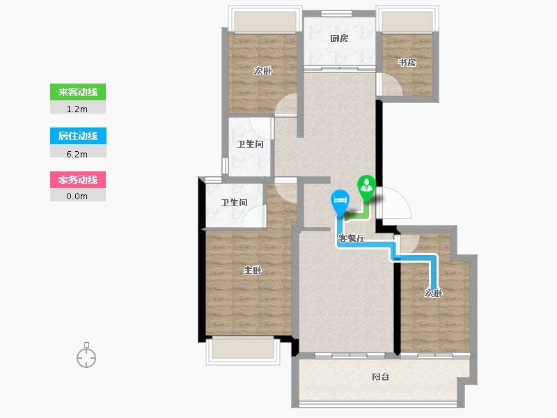 福建省-南平市-三迪西城枫丹-96.00-户型库-动静线