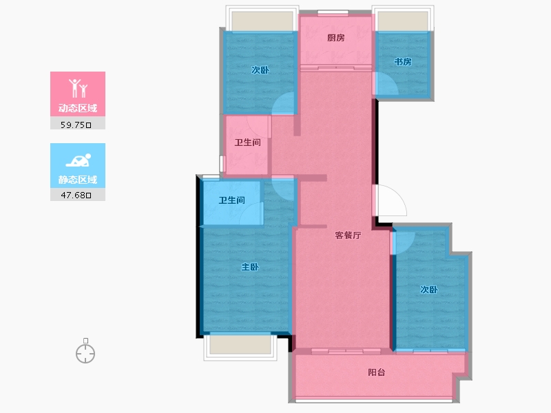 福建省-南平市-三迪西城枫丹-96.00-户型库-动静分区