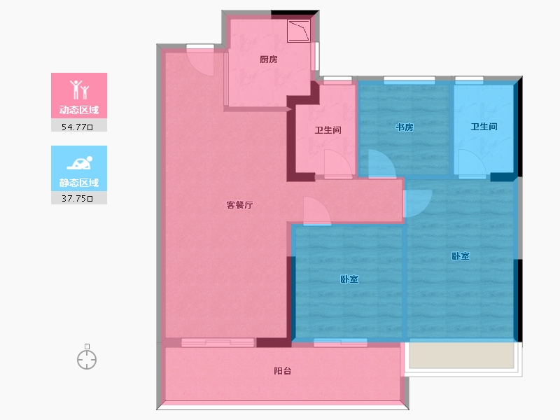 浙江省-杭州市-星创城-82.85-户型库-动静分区