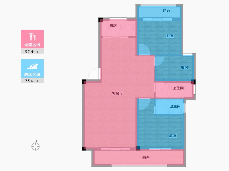 福建省-漳州市-宏都·尚城-84.00-户型库-动静分区