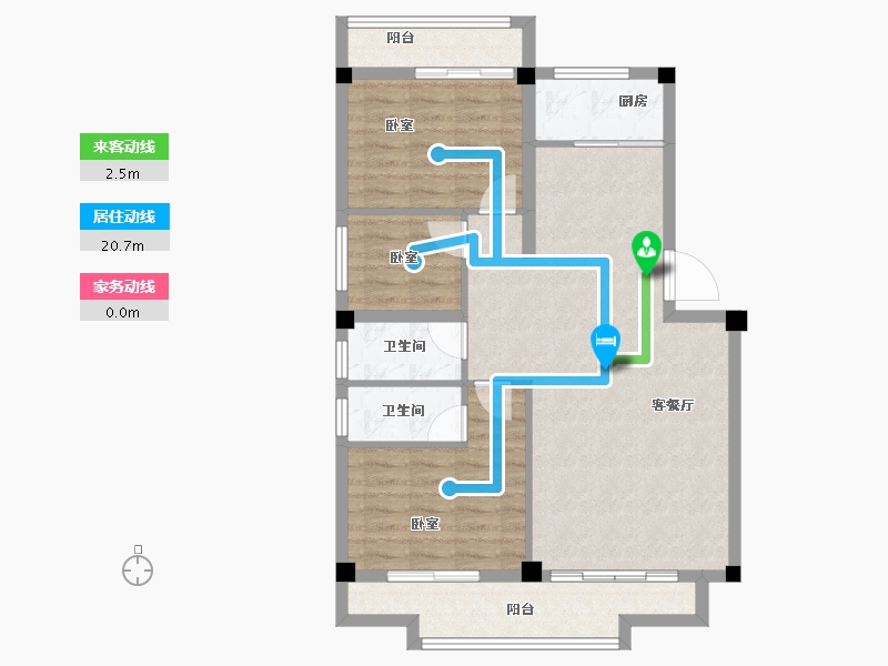 福建省-漳州市-宏都·尚城-84.00-户型库-动静线