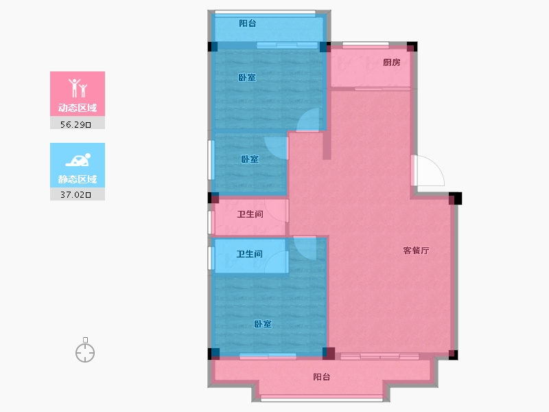 福建省-漳州市-宏都·尚城-84.00-户型库-动静分区