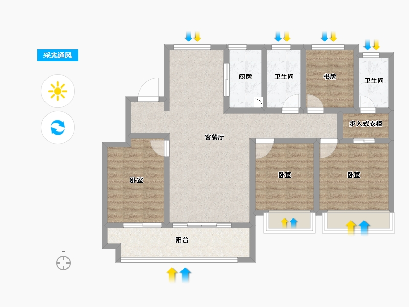 浙江省-舟山市-中梁·文澜府-98.00-户型库-采光通风