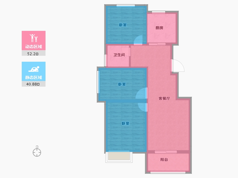 安徽省-淮南市-景润中央城-83.25-户型库-动静分区