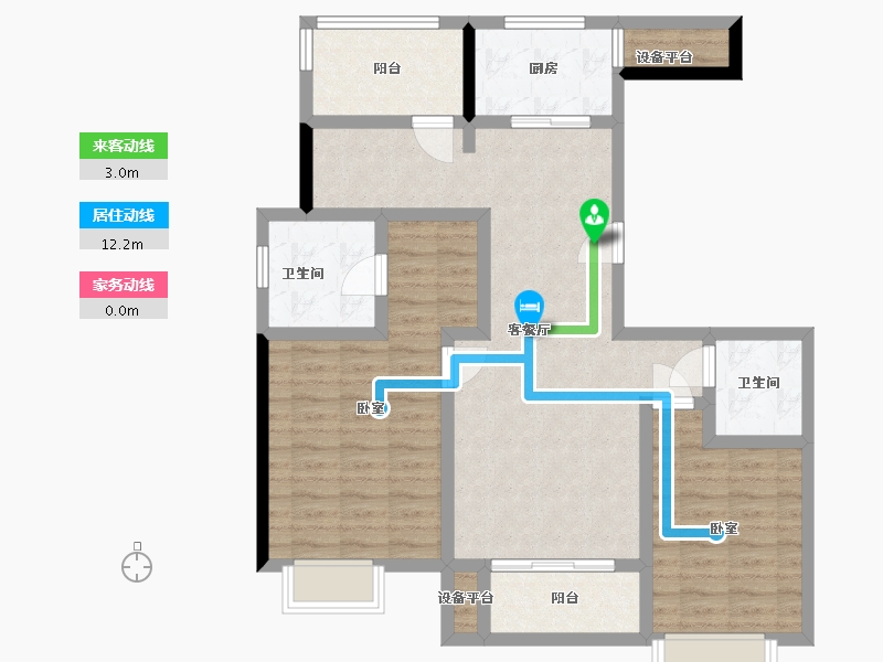 浙江省-温州市-时代·瓯海壹品-92.00-户型库-动静线