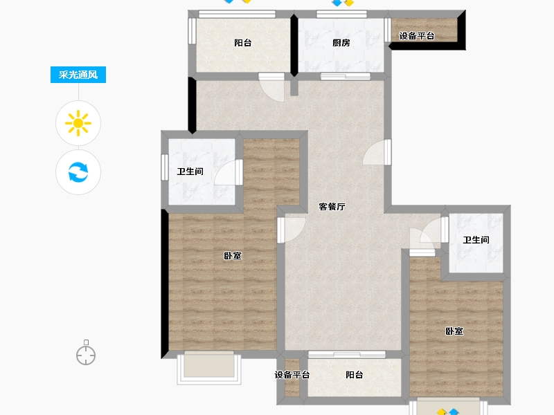 浙江省-温州市-时代·瓯海壹品-92.00-户型库-采光通风