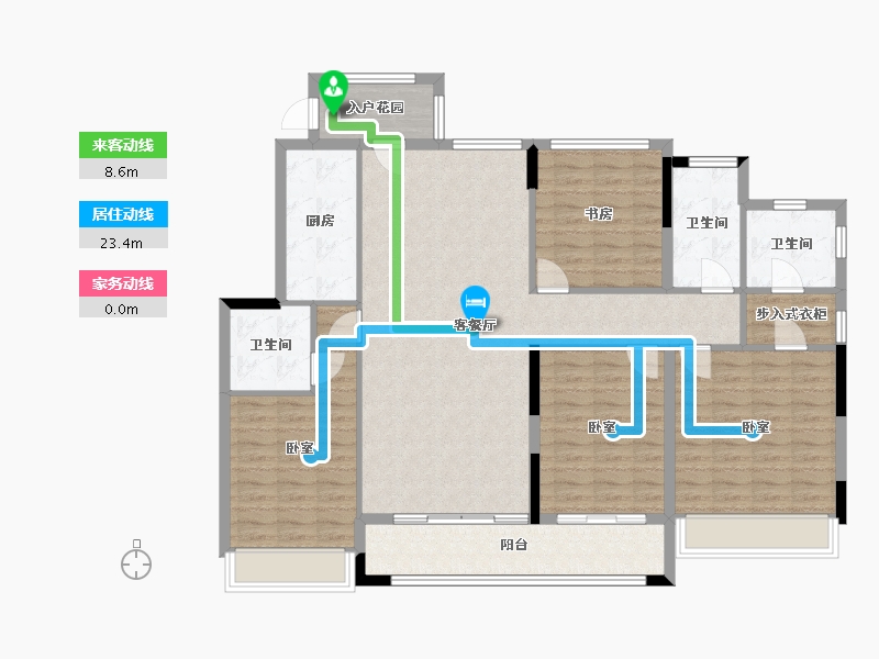 浙江省-杭州市-绿城华景川蘭园-134.14-户型库-动静线