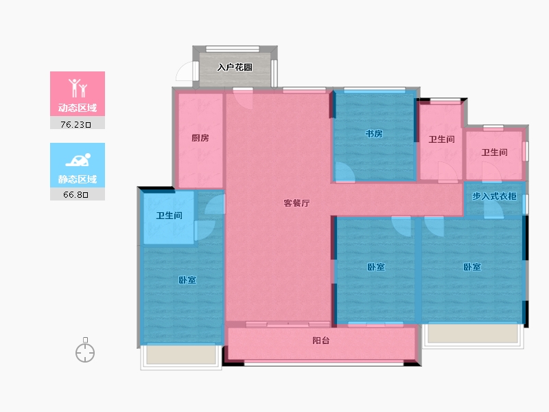 浙江省-杭州市-绿城华景川蘭园-134.14-户型库-动静分区