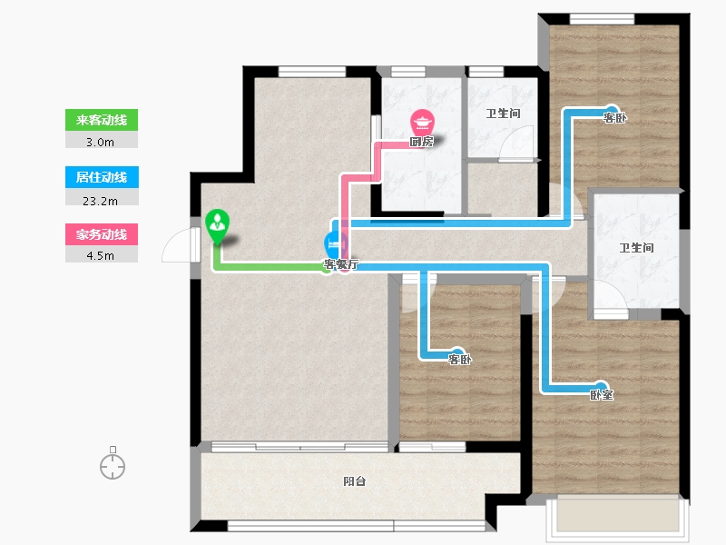 山东省-菏泽市-信友天润府-101.23-户型库-动静线