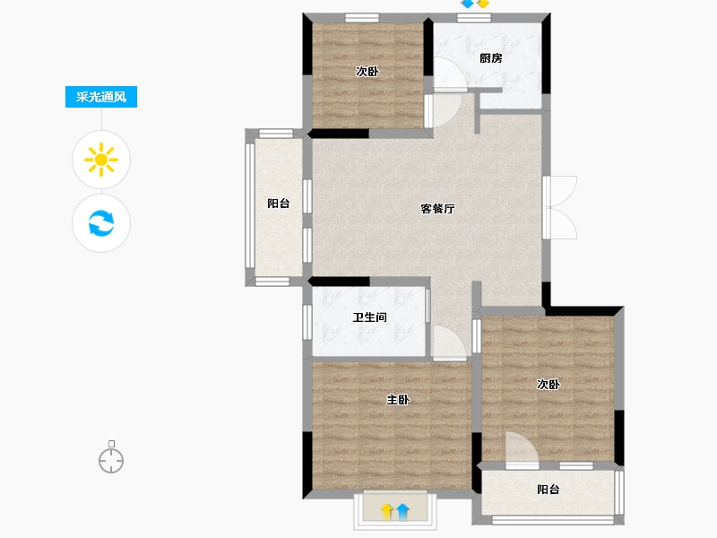 山东省-青岛市-碧海方舟-92.01-户型库-采光通风