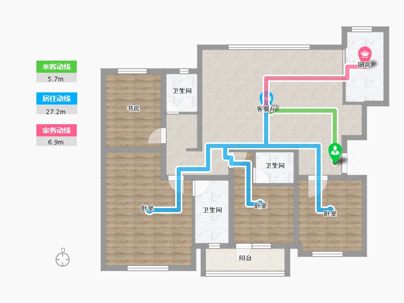 新疆维吾尔自治区-乌鲁木齐市-紫金城东湖左岸-123.24-户型库-动静线