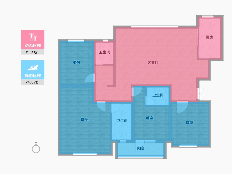 新疆维吾尔自治区-乌鲁木齐市-紫金城东湖左岸-123.24-户型库-动静分区