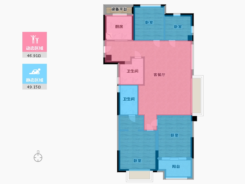 浙江省-宁波市-恒威·育才国际社区-86.99-户型库-动静分区