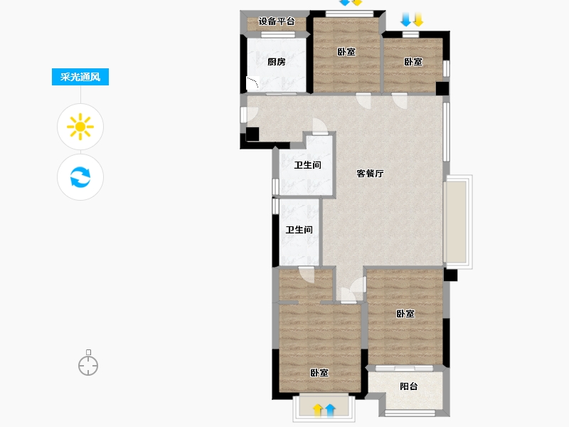 浙江省-宁波市-恒威·育才国际社区-86.99-户型库-采光通风