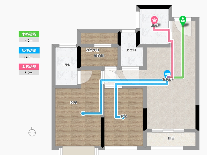 浙江省-温州市-荣安御瓯海-71.36-户型库-动静线