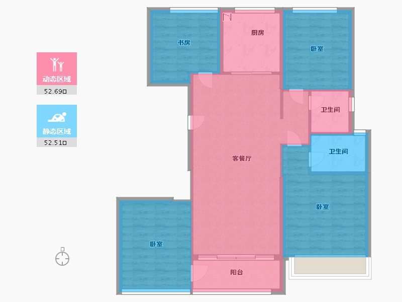 浙江省-温州市-中梁柏悦湾-95.00-户型库-动静分区