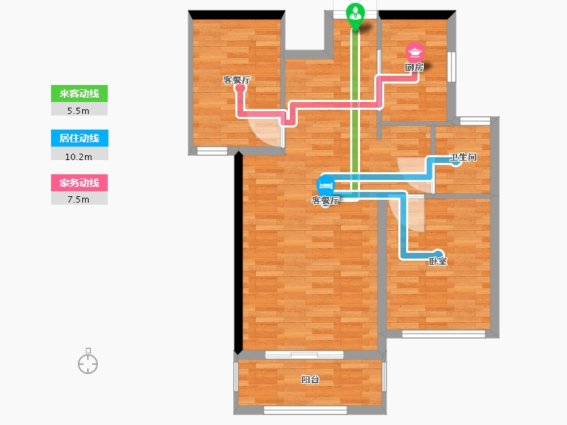 河南省-郑州市-大溪地-69.95-户型库-动静线