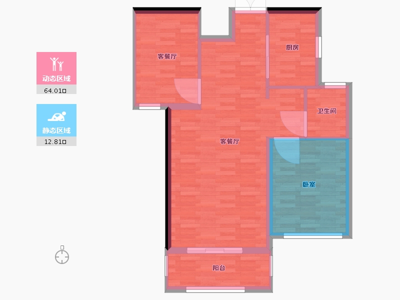 河南省-郑州市-大溪地-69.95-户型库-动静分区