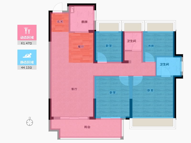 安徽省-宿州市-新华·御府-94.00-户型库-动静分区