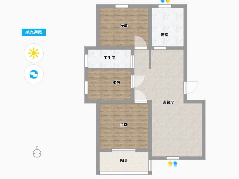 山东省-青岛市-当代华府-82.01-户型库-采光通风