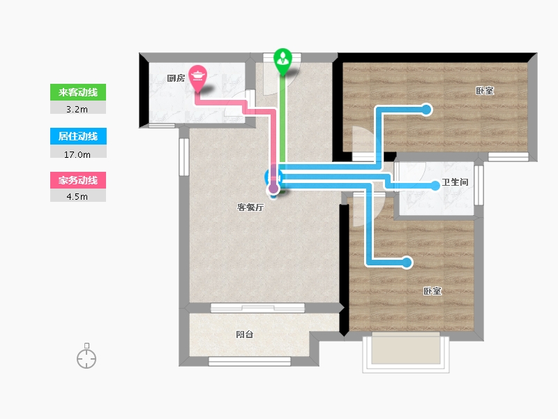 福建省-漳州市-福晟钱隆公馆-57.00-户型库-动静线