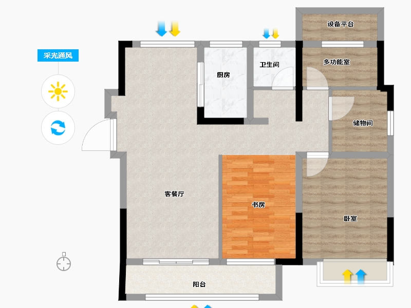 安徽省-合肥市-信达万振东方樾府-89.00-户型库-采光通风