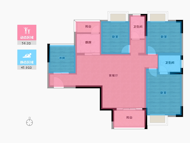 江西省-景德镇市-江中·盛世峰景-90.52-户型库-动静分区