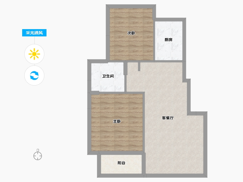 江西省-吉安市-四季花城-70.39-户型库-采光通风