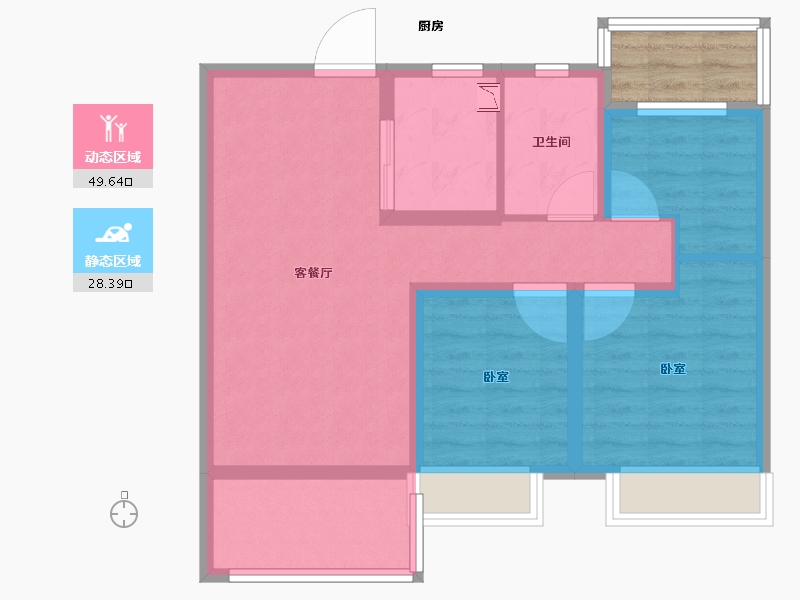 安徽省-合肥市-文一泊心湾-72.00-户型库-动静分区