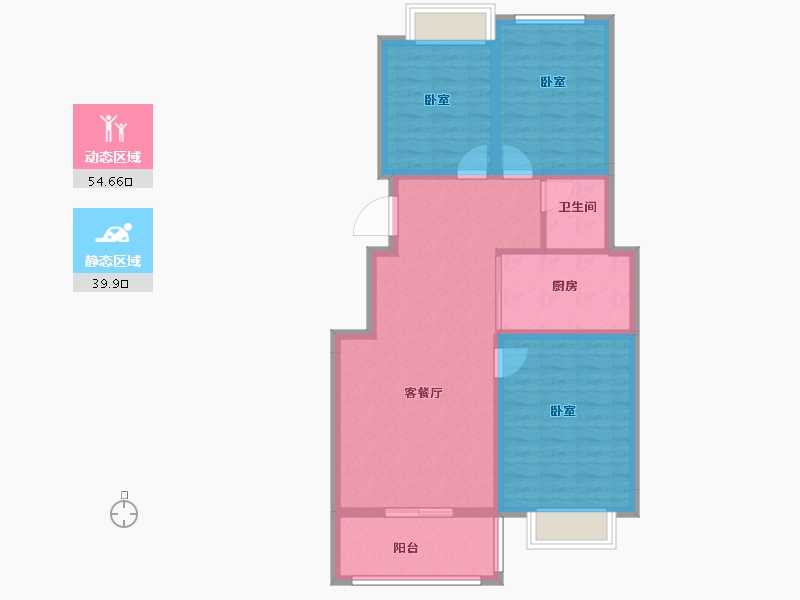 安徽省-淮南市-景润中央城-84.90-户型库-动静分区