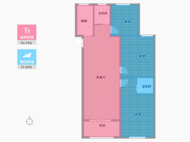 山东省-菏泽市-齐鲤万家新城-104.36-户型库-动静分区