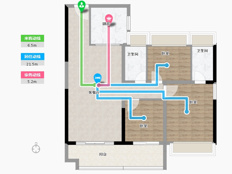 安徽省-淮南市-淮南碧桂园-100.00-户型库-动静线