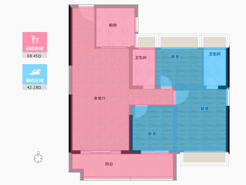 安徽省-淮南市-淮南碧桂园-100.00-户型库-动静分区