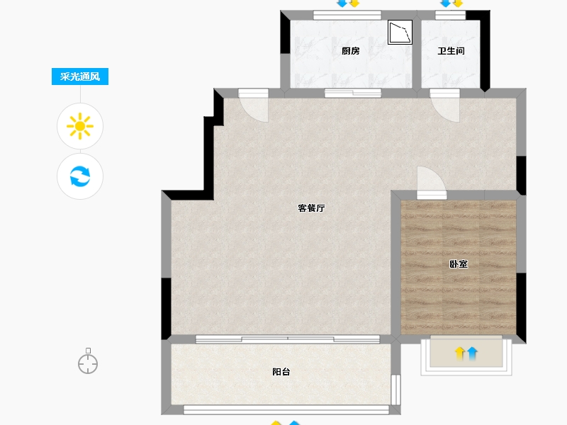 浙江省-宁波市-中交阳光城·春风景里-71.93-户型库-采光通风