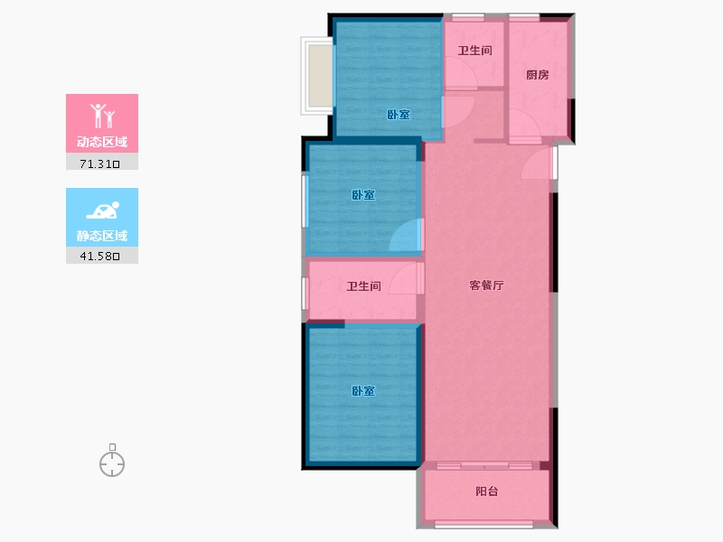 河南省-郑州市-亚星环翠居-102.01-户型库-动静分区