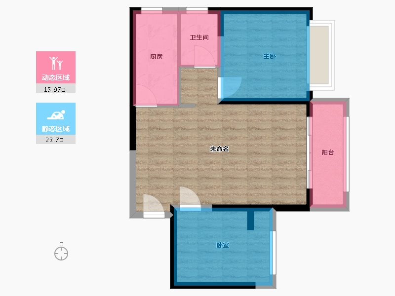 河南省-郑州市-亚星环翠居-62.82-户型库-动静分区