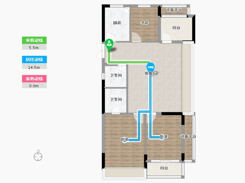 浙江省-绍兴市-勤业阳光龙庭-98.00-户型库-动静线