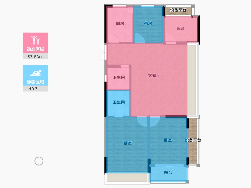 浙江省-绍兴市-勤业阳光龙庭-98.00-户型库-动静分区