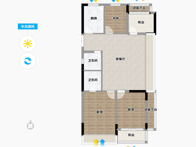 浙江省-绍兴市-勤业阳光龙庭-98.00-户型库-采光通风