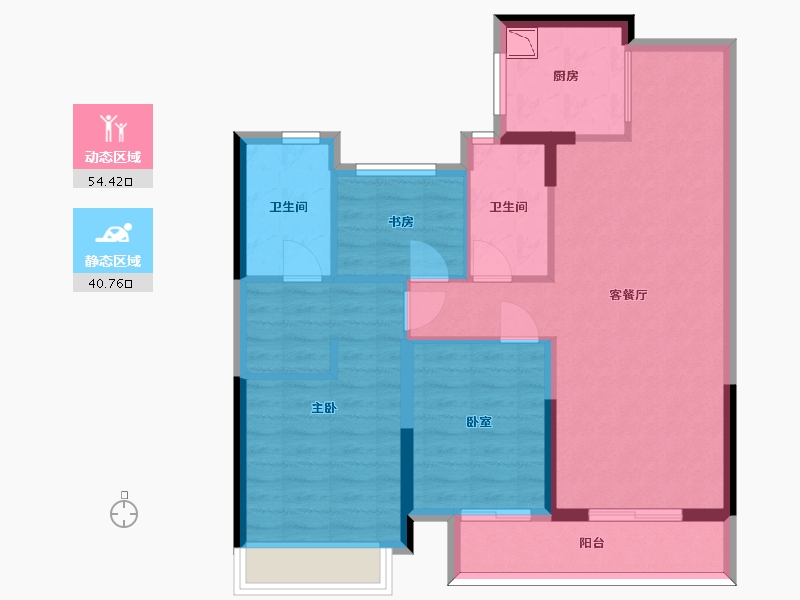 浙江省-杭州市-古翠蓝庭-84.75-户型库-动静分区