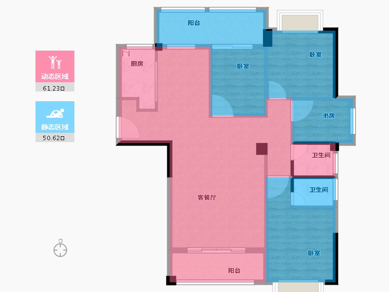 福建省-漳州市-宏都·尚城-101.00-户型库-动静分区