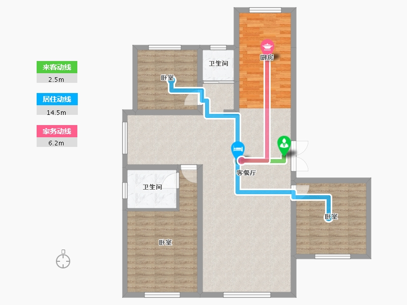 新疆维吾尔自治区-乌鲁木齐市-天山领南清城-107.46-户型库-动静线