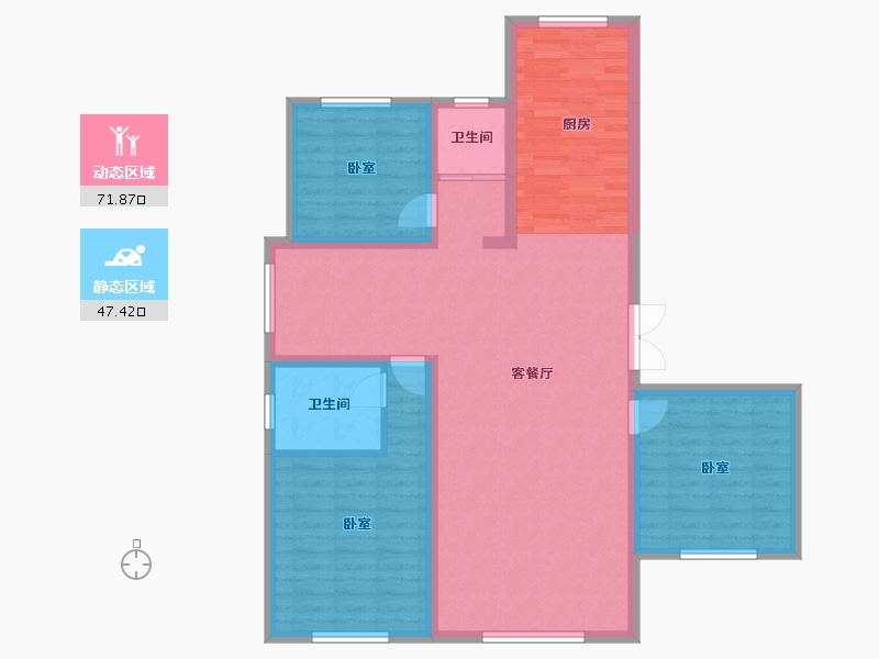 新疆维吾尔自治区-乌鲁木齐市-天山领南清城-107.46-户型库-动静分区