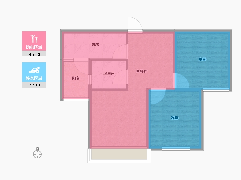 山东省-威海市-保利红叶谷-63.99-户型库-动静分区