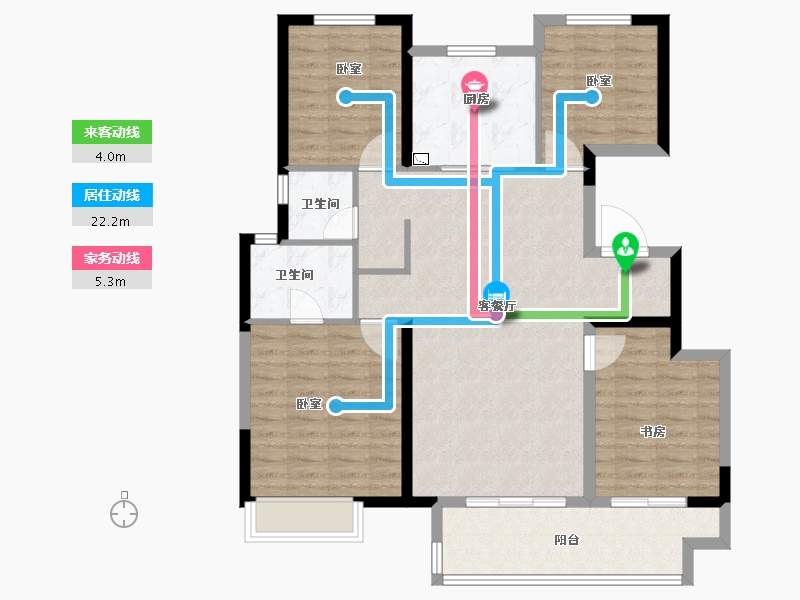 河南省-洛阳市-绿都中梁青云赋-108.25-户型库-动静线