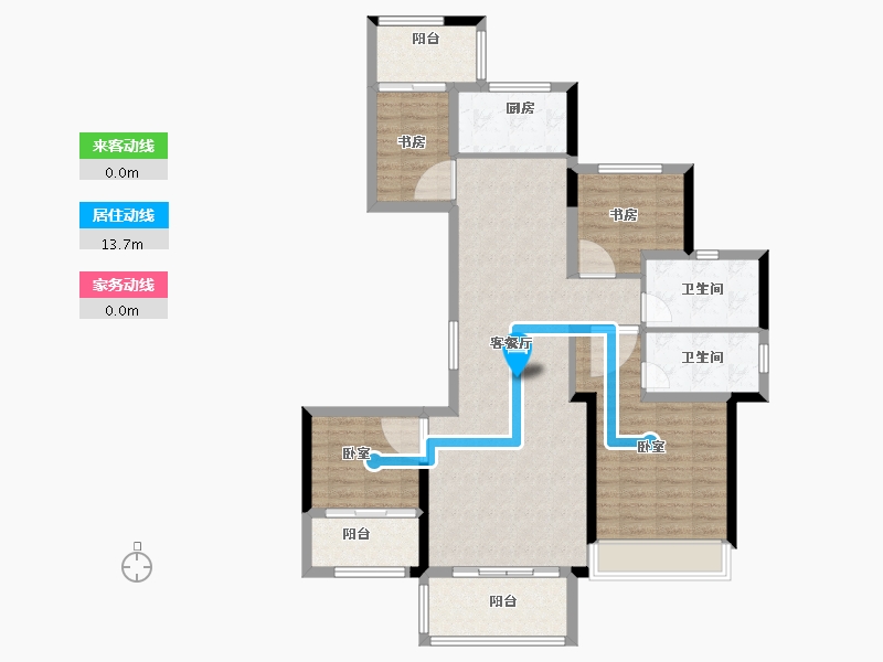 浙江省-绍兴市-世茂璀璨明樾-105.00-户型库-动静线