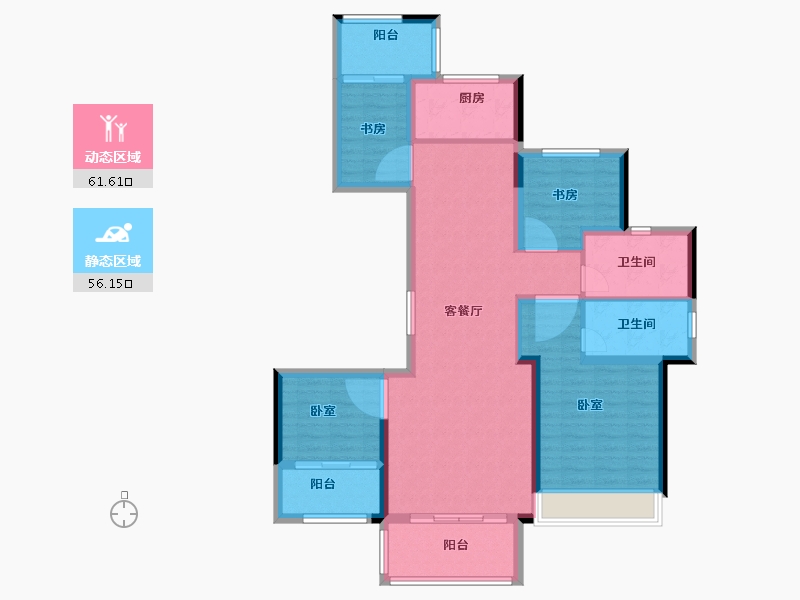 浙江省-绍兴市-世茂璀璨明樾-105.00-户型库-动静分区